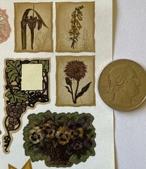 ANTIQUE Stickers(49pc)Fiskars •Vintage•Household•Girls•Flowers •Family•Memories•