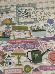 Pinkfresh “happy Blooms” 42 Pcs. Ephemera For Paper Crafting /pastel Colors