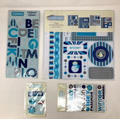Winter Scrapbooking Lot Stickers Die Cuts Chipboard Alphabet Snowman Crafts