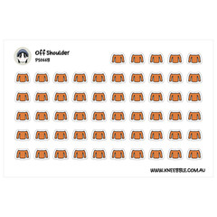 Off Shoulder Top Stickers – Long Sleeve Stickers for Stylish Planner Decoration
