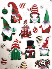 The Paper Studio Christmas Gnomes Clear Stickers 12″ Foil Accents 28pc Scrapbook