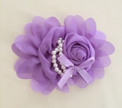 DIY Vintage Large Rose & Pearls Chiffon Flowers Embellishment Craft