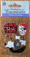 New Essentials Pirates Skeleton Treasure Coins Ship Halloween Scrapbook Stickers