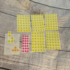 American Teaching Aids Vintage neon smiley face small stickers yellow pink