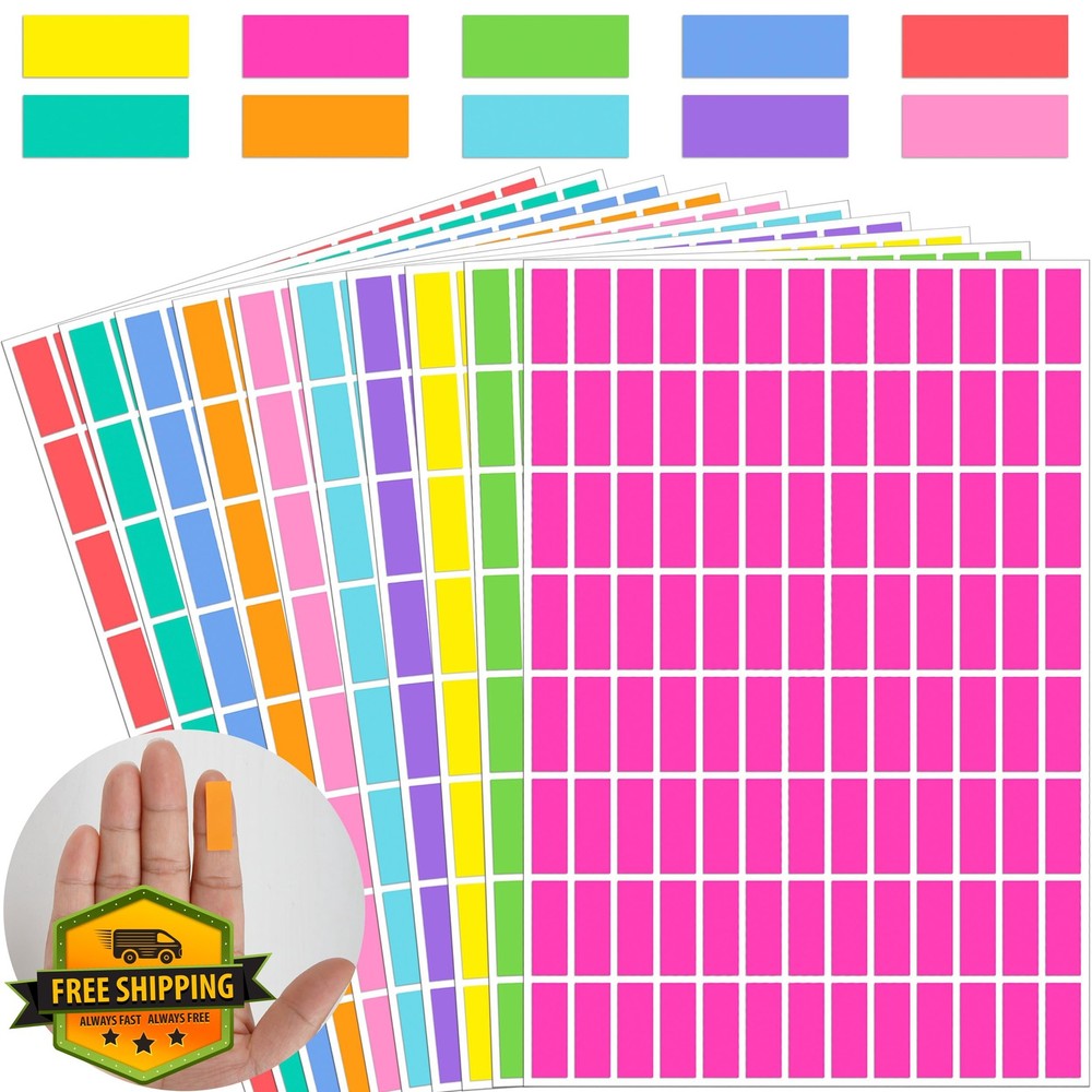 EgretLFsail 1×3/8″ Rectangular Color Labels 2080 Pcs