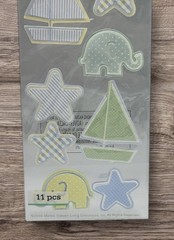 Martha Stewart Sailboat & StarBaby Boy Pop-Up Scrapbooking Stickers NEW