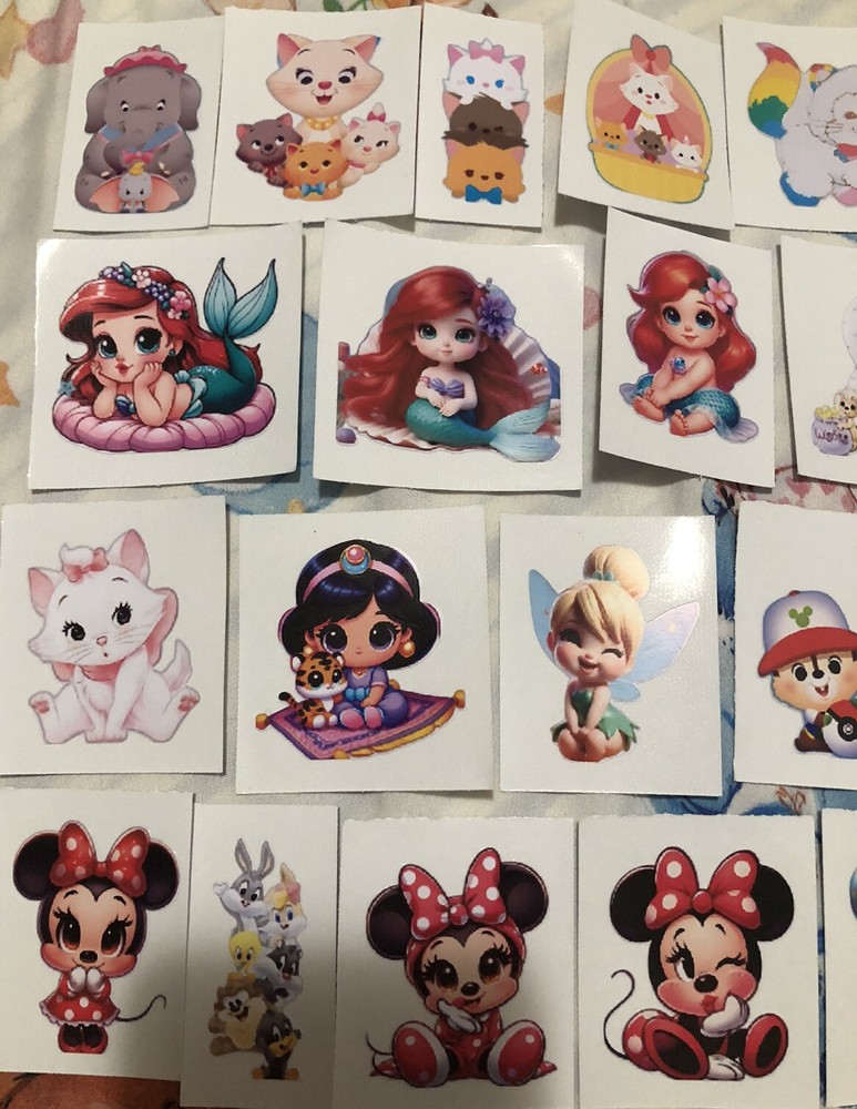 Bulk Lot Of 10 Disney Princess Mickey Looney Tunes Marie Cat Die Cut Stickers
