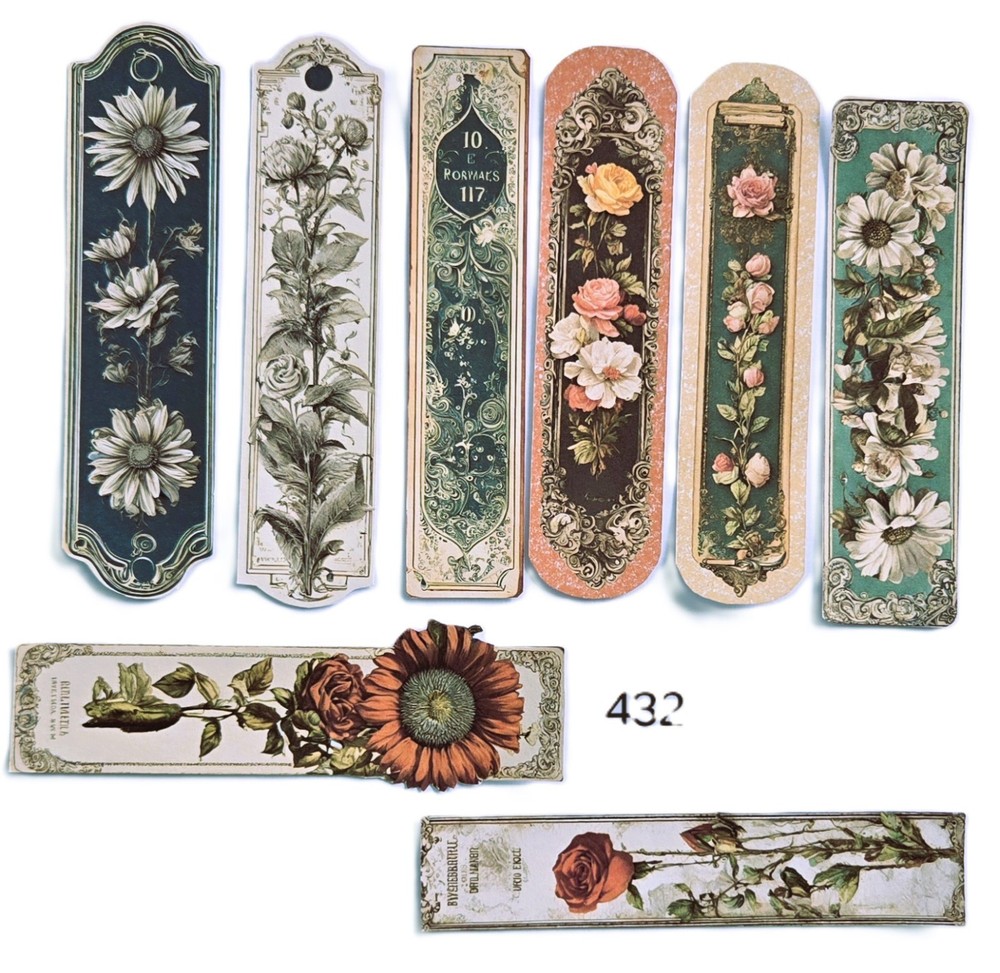 Victrorian Style Tall Bookmarks Supplies Scrapbooks Junk Journal 432