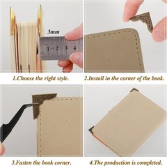 80 Pcs Metal Book Corner Protector, 4 Colors Vintage Iron Book Corner Protect…