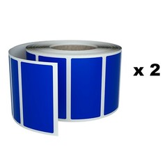 Blue Rectangular Colored Labels 1.57in x 0.75in (4cm x 2cm) 1000 Pack on Rolls