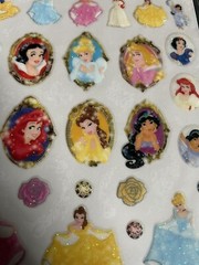 Vintage Disney Princess Glitter Stickers Snow White Ariel Aurora Belle Jasmin