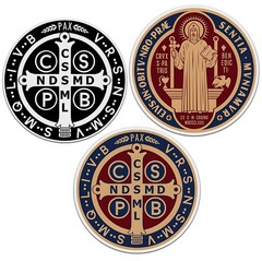 (3 PCs) St Benedict Medal Sticker Saint Stickers 3 PCs 3″, Multi