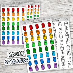 Computer Mouse Stickers, Mini Icon Reminder Planner stickers, Journals, books