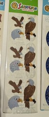 VINTAGE 90s Y2K NOS Sandylion Stickers Lot (5) USA Flag Bald Eagles Prismatic