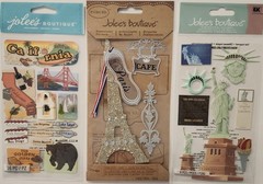 Lot of 12 JOLEE’S BOUTIQUE Dimensional Scrapbooking Stickers TRAVEL DESTINATIONS