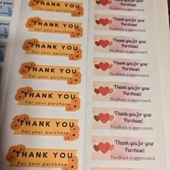 100 mixed thank you stickers