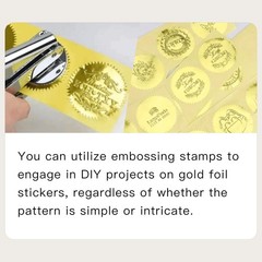 200 Pcs 2 Inch Embossing Stickers Gold Foil Seals Stickers for Book Invitation