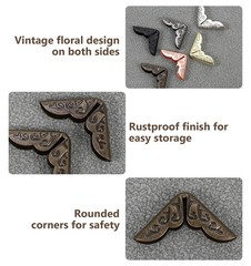 100 Pcs Vintage Metal Book Corner Protectors Decorative Corner Guards for Albums