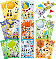 24 PCS Dinosaur Sticker for Kids, Make Your Own Dinosaur Sticker Sheets 12 Desig