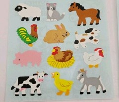 Vintage Sandylion Stickers–Zoo/Farm/Cats–6 Square Sheets