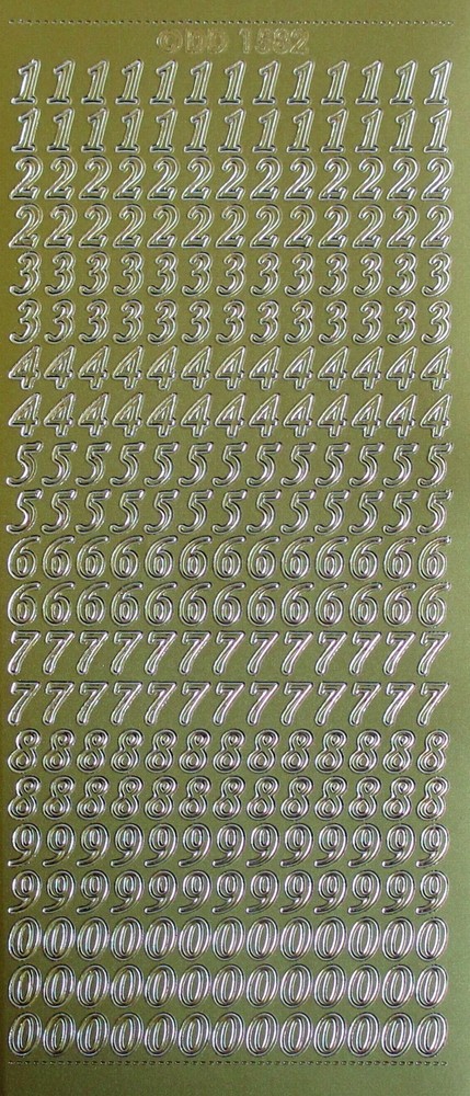 8mm (1cm) Numbers Type 4 PEEL OFF STICKERS 0 – 9 Number Cardmaking