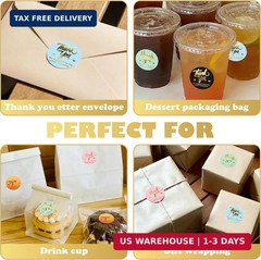500PCS Multi Color Thank You Stickers, 1.5″ Multi Thank You for Supporting My Sm