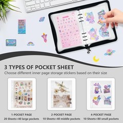 Sticker Storage Organizer Binder A5 Sticker Book Collecting Album Reusable St…