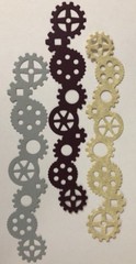 GEAR BORDER Die-Cuts(3pc)6”x 1” Steampunk•Cogs•Sprocket•Vintage •Machine•Antique