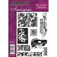 Crafters Companion Red Rubber Stamp It Australia Stamps DECORATIVE SWIRLS