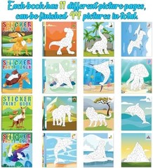 90shine 4PCS Sticker Books for Kids Ages 4-8 Includes Underwater Pet Dinosaur…
