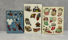 Vintage 1970s 1980s Sticker Lot Smurfs Care Bears Unicorns Hallmark Puffy