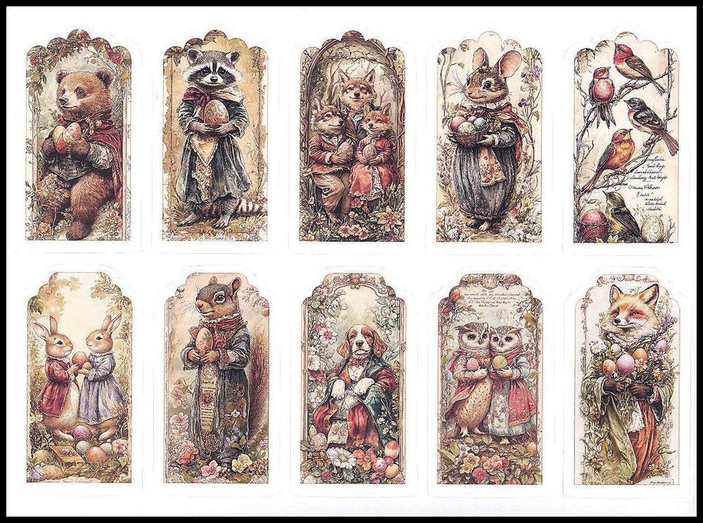 Stickers – Bear Bird Dog Fox Mouse Owl Rabbit Raccoon Squirrel – Easter CL181