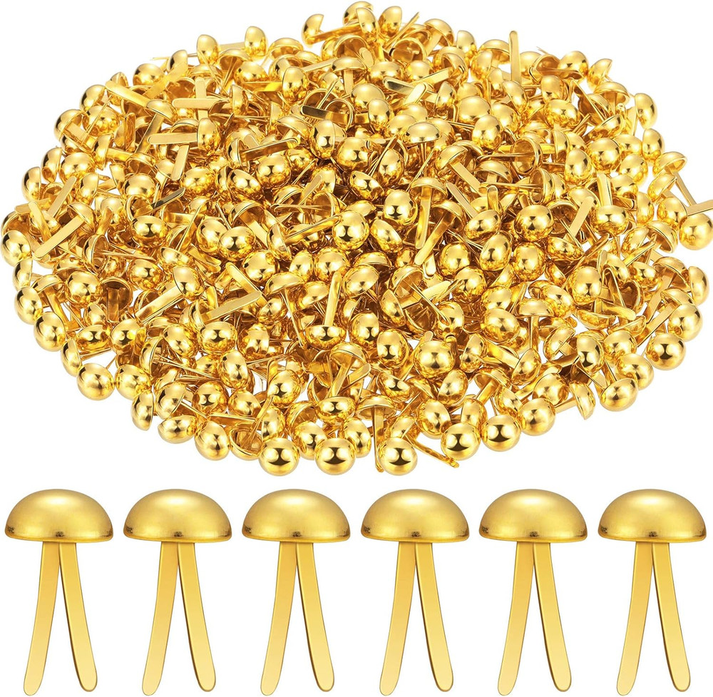 500 Pcs Brads for Paper Crafts Metal round Brass Paper Fasteners for Craft Art C