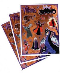 3 Sheets Disney VILLAINS Scrapbook Stickers! Hades Scar Jafar Cruella Ursula