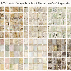 300 Sheets Vintage Scrapbook Paper, Scrapbooking Journaling Supplies Decorative