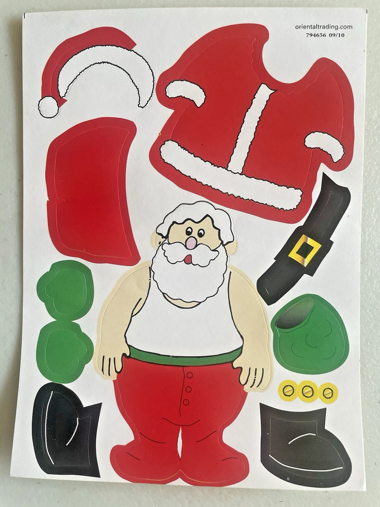 Lot 14 Santa Claus Christmas Build Sticker Sheet Holiday Decor Paper Dolls