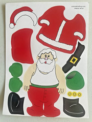 Lot 14 Santa Claus Christmas Build Sticker Sheet Holiday Decor Paper Dolls