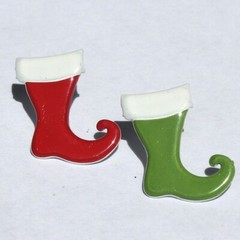 Christmas STOCKING BRADS Red Green Holiday Scrapbooking Stamping Card Making