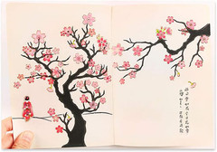 Sakura Scrapbooking Stickers,Japanese Style Self-Adhensive DIY Decorative Cherry
