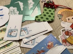 X557🌟Vintage 80s LOT OF 36-Christmas GIFT Present Name TAGS Regular & Sticky!