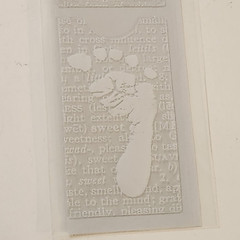 NEW 4 Pkgs Rub-Ons BABY White Blue Words Footprint Inspirables Making Memories-Z