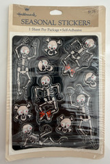 Vintage Hallmark Puffy Stickers 80s NOS Googly Eyes Skeleton Sheet Halloween