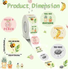 1000 Pcs Kudos Appreciation Stickers Retro You Are Awesome Thanks for Being Amaz