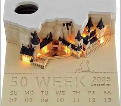 2025 Magical Wizard Castle 3D Calendar Memo Pad/ & 2024 Diagon Alley Folding Art