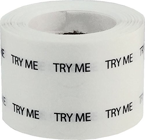 Clear Try Me Stickers, 1/2 Inch Round, 1000 Labels on a Roll