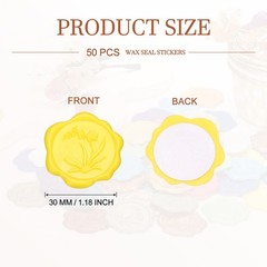 50PCS Wax Seal Stickers Self-Adhesive Envelope Seal Stickers, Bright Yellow