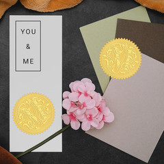 2 Inch Envelope Seals Stickers Letter M 100pcs Embossed Foil Seals Adhesive G…