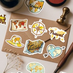 50PCS Travel Maps, Graffiti Stickers, Various Cartoons Creative Handbooks Skateb
