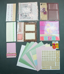 Girl Scrapbook Supply Lot Pink Pastel Paper Stickers Embellishments Card Making