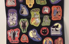 Vintage Halloween 1988 Scholastic Glow In Dark Sticker Poster Full Sheet Retro